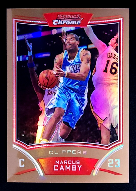 2008-09 Bowman Chrome Gold Refractor #d /50 Marcus Camby #77 SSP