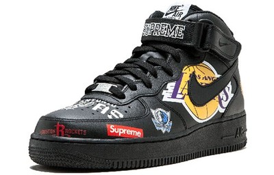 Size 12 - Supreme x NBA x Nike Air Force 1 07 Mid Black for sale