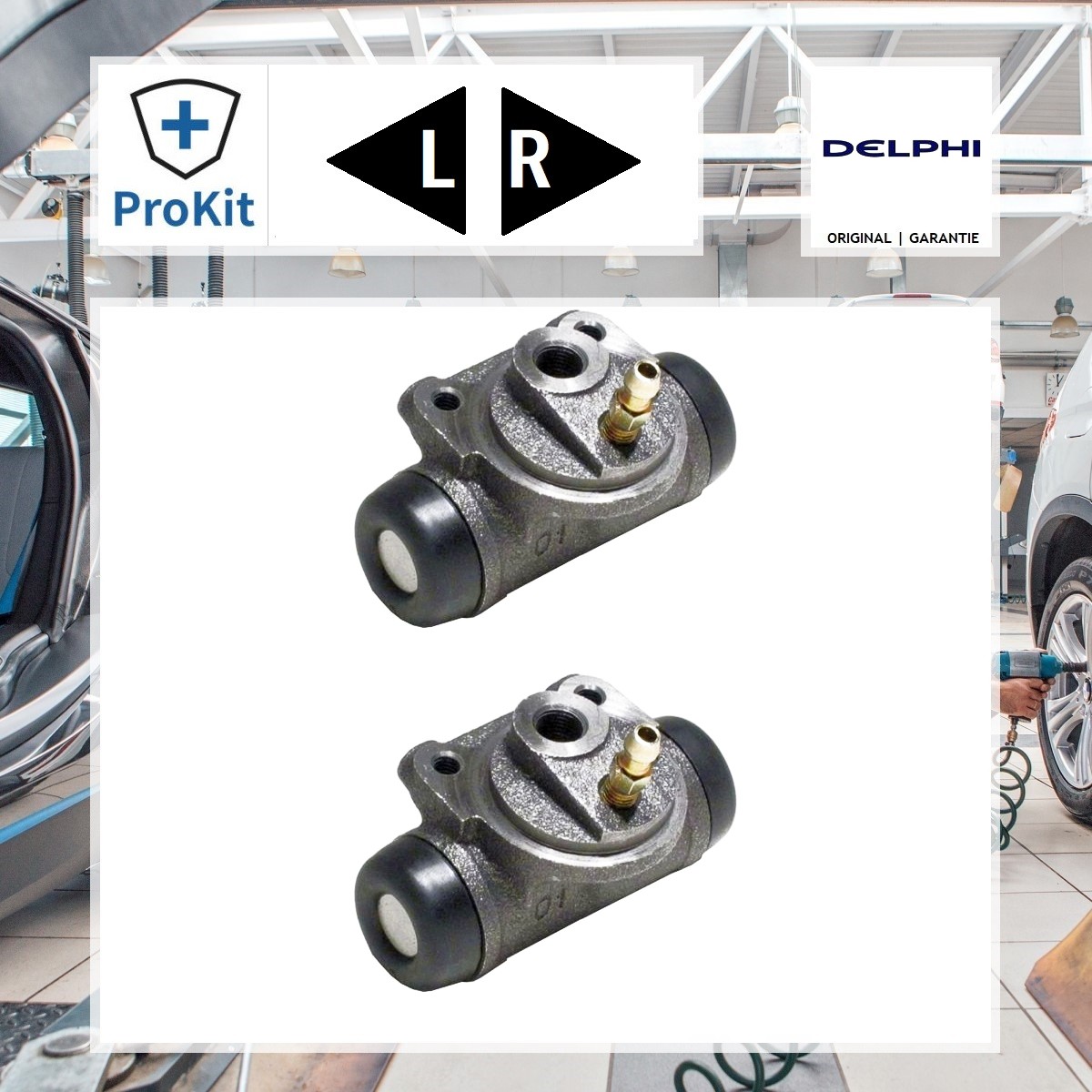 2x ORIGINAL® Delphi Radbremszylinder Hinten für Fiat DOBLO Großraumlimousine