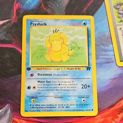 Pokémon TCG Psyduck Team Rocket Comune Regolare 65/82 Base 50 HP 1° Edizione