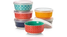 DOWAN Dipping Bowls with Lids, Ceramic Condiment Sauce Cups, 4 oz Dipping Sauce