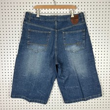 Mecca Baggy Jean Shorts Sz 38 Jorts Wide Leg Skate Y2K Hip Hop Denim 16" Inseam