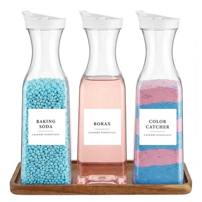 3 Pack Laundry Detergent Dispenser, 54 oz Laundry Soap Dispenser with Tray an...