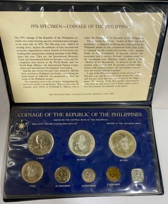 1976 BU Philippine Ang Bagond Lipunan Set - 50 & 25 Piso Silver Orig BSP Folder