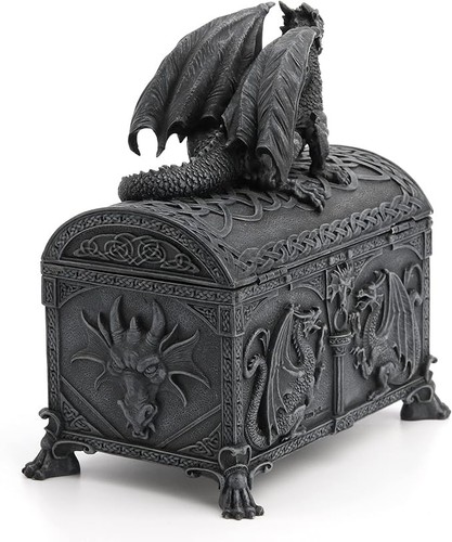 Figura de poliestireno caja baratija en forma de cofre de dragón - Imagen 5 de 8