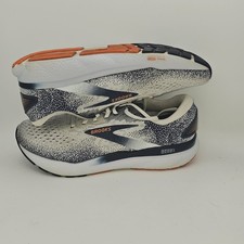 Brooks Ghost 16 Size 9.5 White/peacoat/orange 1104181D130