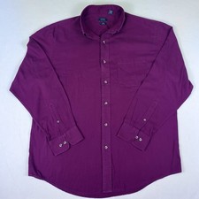 Arrow Men s Size L/ Large 16-16.5 Dress Shirt Regular Fit Burgundy Button Up Top