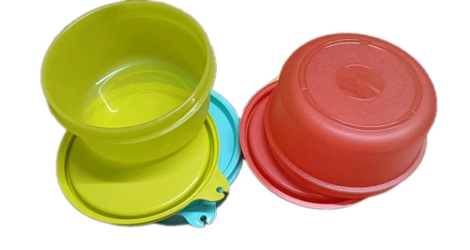 Tupperware Tropical Cups 200 Ml Spill Proof Liquid Tight Carry Lunch Set Of 4 - Image 3 of 4