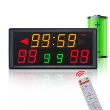 LED Digital Scoreboard with Timer & Remote, Battery Score Keeper for Sports
