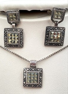 Sterling Silver Necklace & Earrings Set