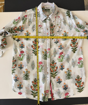 Harley & Me Women s Xl Shirt Blouse Boho Floral Embroidered White Boutique Top
