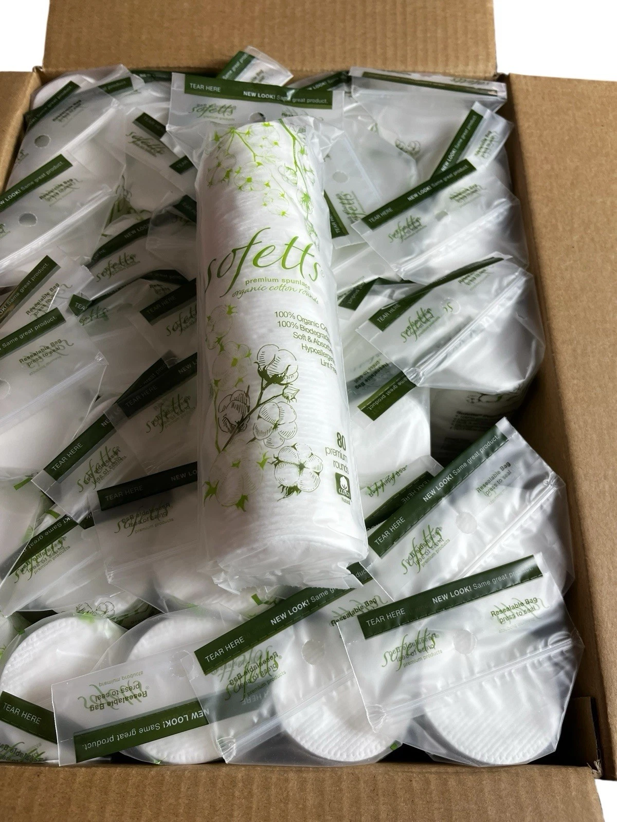 1 Case of SOFETTS Beauty Organic Cotton Rounds 80 Ct 35-Pack / 2800 Pc