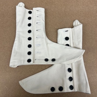 SCHOTTISCHE WEISSE GAMASCHEN - Größe: 6, Canvas Highland Brogue Schuhkleid, britisch