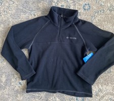 COLUMBIA-Youth-Glacial-Half Zip Fleece Pullover-Size XS 6/7 Black-NEW