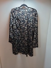 New Women's XL Black Flower Dress Loose And Comfortable