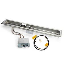 HPC Fire Flame Sense Gas Fire Pit Kit, 24in. Trough, LP Small