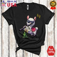 Llama Playing Clarinet, Lovely Llama Sunglasses, Musical Instrument Player Shirt