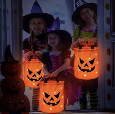 Halloween Candy Bags with LED Light Trick or Treat Bags Halloween Party Bags