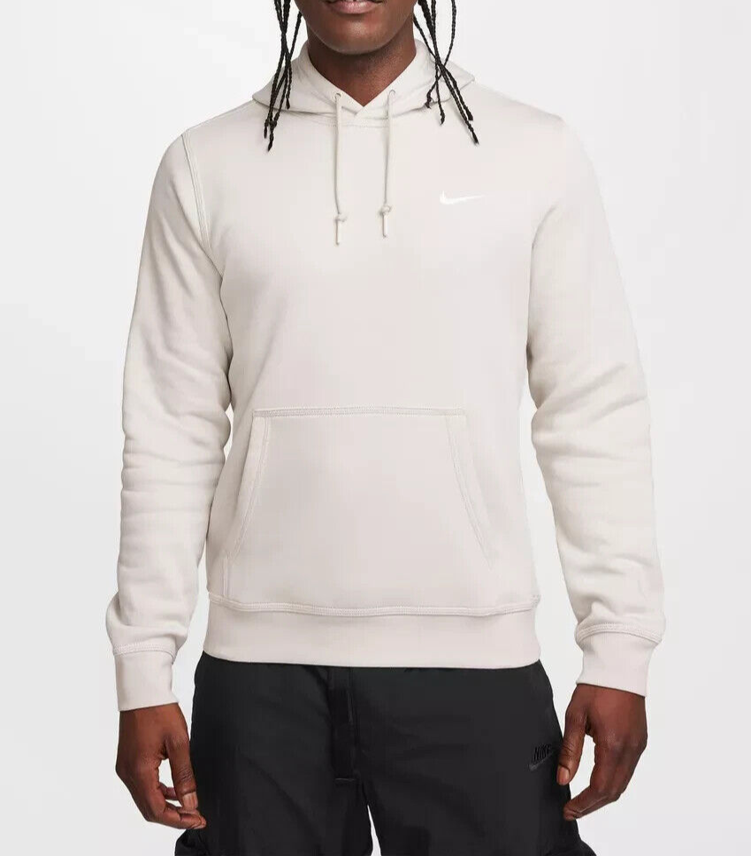 nike club fleece hoodie light bone