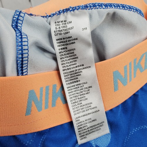 Nike Pro Dri-Fit Girls Leggings Youth M (5-6) Blue Floral Print Spandex Cropped - Picture 7 of 9