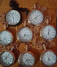 Vintage Antique pocket Watches Men's ,women's Elgin Brass Marine lots of 8 pcs
