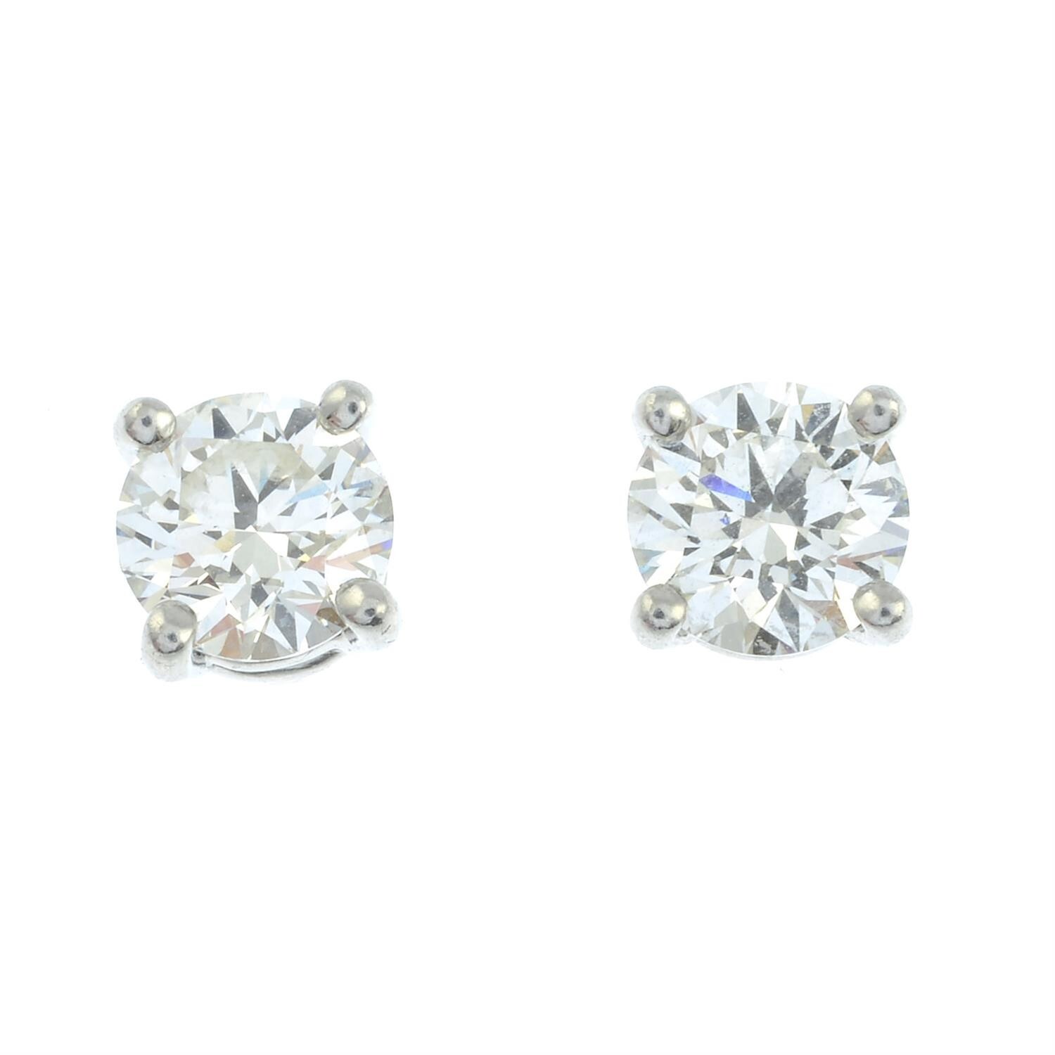 RRP £20,000 TIFFANY & CO PLATINUM 1.40 CT DIAMOND SOLITAIRE STUD EARRINGS PAIR image 4