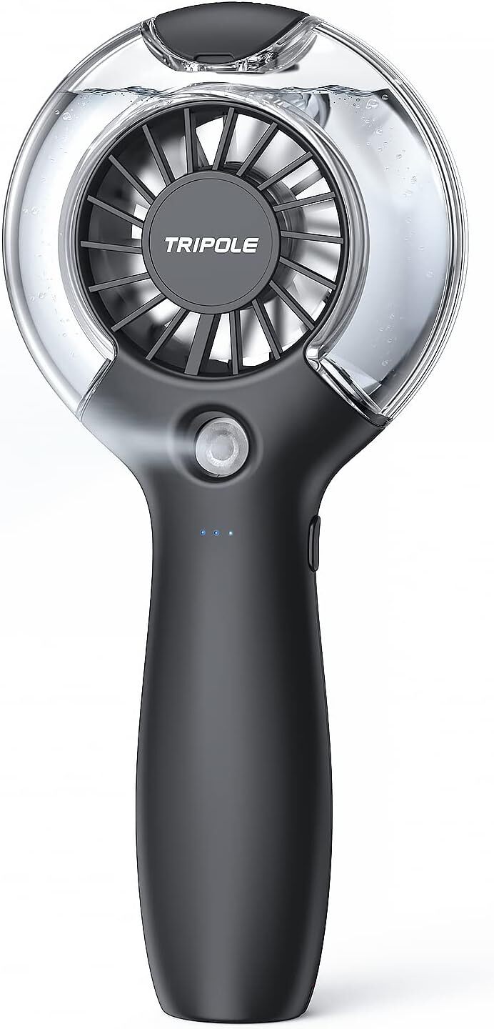 TriPole Handheld Fan, Hand Held Misting Fan [830Hrs] Portable Hand Fan