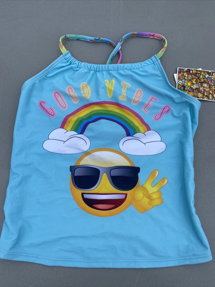 Girls Emoji, Cleobella, Xhilaration Bikini Swim Top Dance Lot XL 14-16 UPF 50 - Image 2 of 4