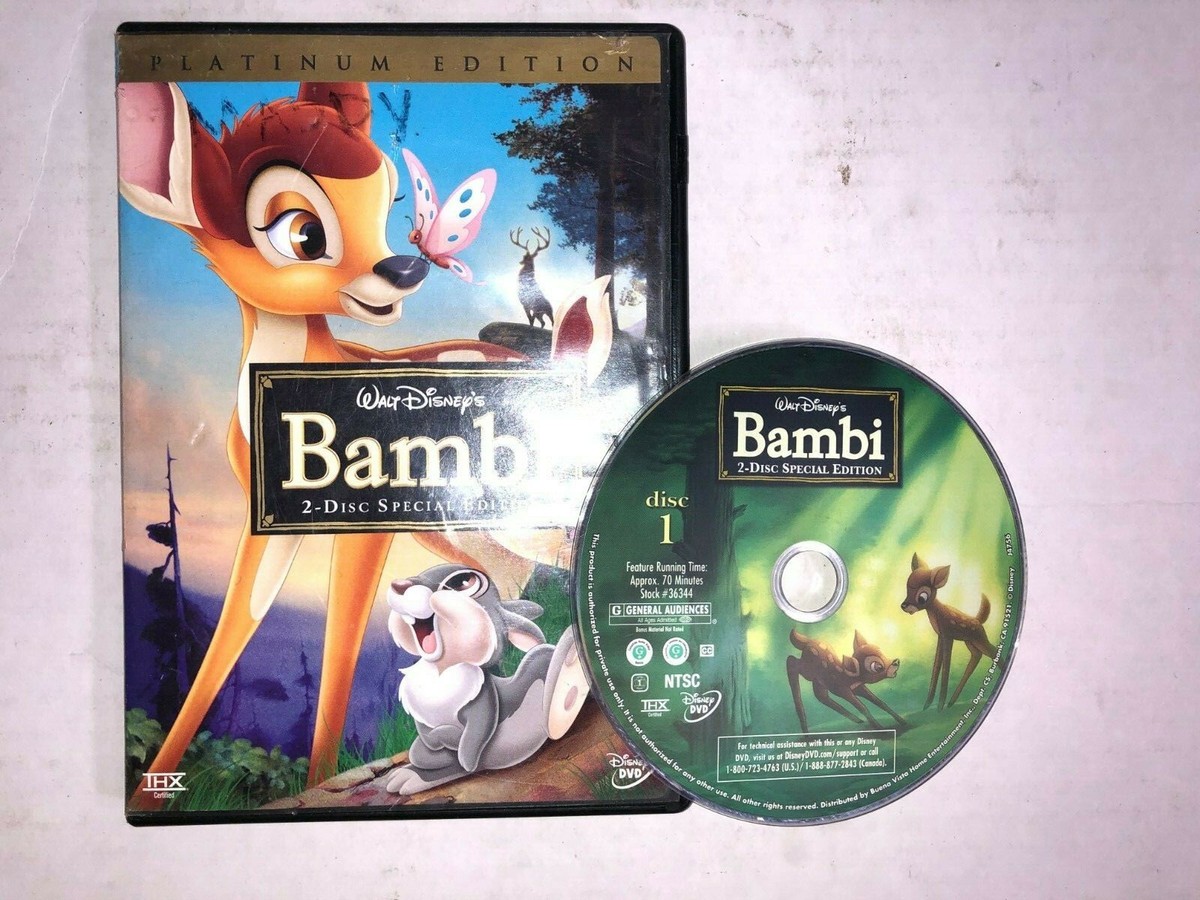 Walt Disney's: Bambi (DVD, 2005, DISC 1 ONLY*) Platinum Ed., Thumper, Flower Walt Disney's: Bambi (DVD, 2005, DISC 1 ONLY*) Platinum Ed., Thumper, Flower