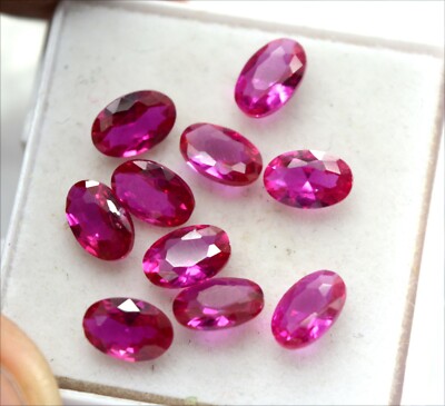 Calibrated Natural Certified Burma Ruby Oval Cut 6x4 mm lot piece Loose Gemstone