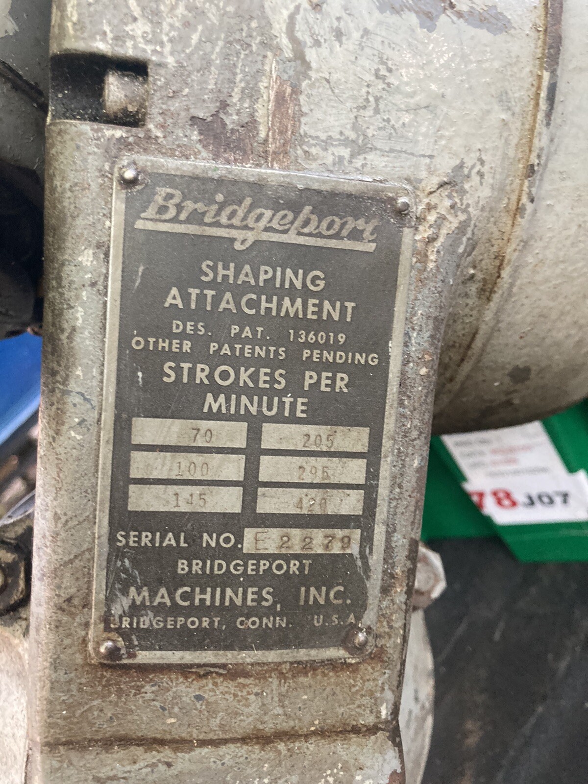 Bridgeport Milling Machine Shaping Attachment Shaper Slotting Head