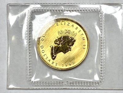 1993 $10 Canada Gold Maple Leaf 1/4oz 9999 Fine Only 158k Minted