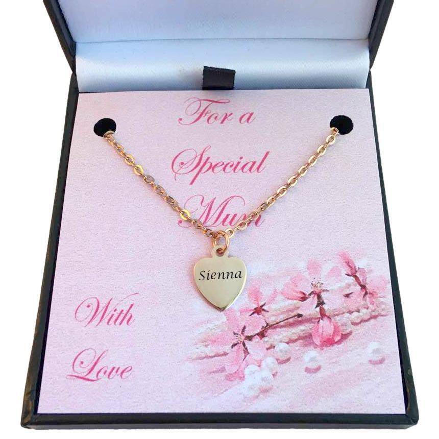 Grabado Collar En Oro Rosa O Plata Tono. Personalizado con Nombre O Carta