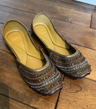 Indian Traditional Khussa Shoes punjabi Jutti Mojari ethnic dress Woman  s Size 9