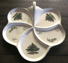 MIB XMAS SPODE CHRISTMAS TREE HOLIDAY HANDLED HORS D' OEUVRE TRAY PORCELAIN — photo 2