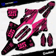 Black & Pink Smokin Graphics Kit fits Yamaha Yz125 Yz250 22-24 Plates YZ 125 250