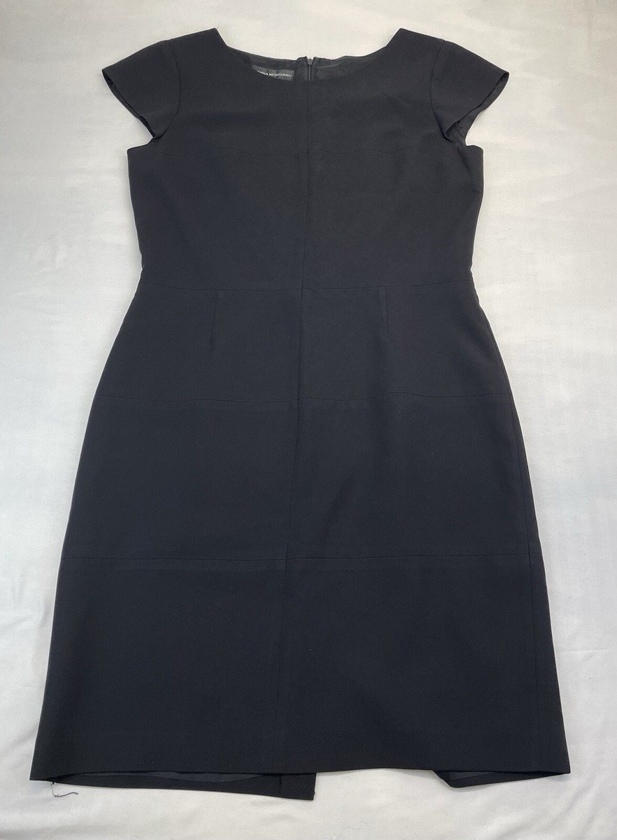 Donna Morgan Black Sheath Lined Dress Cap Sleeves Size 14 | eBay