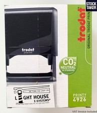 Image of Trodat Printy 4926 Stamp Black Ink Self-Inking 75mm x 38mm No Text Plate VAT Inc