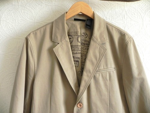 DKNY Sport Coat/Blazer 100% Cotton Khaki 2 Button Pockets Size M - 第 2/10 張圖片