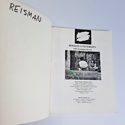 Boston University Massachusetts 1992 Freshman Record Softcover - Picture 8 of 13