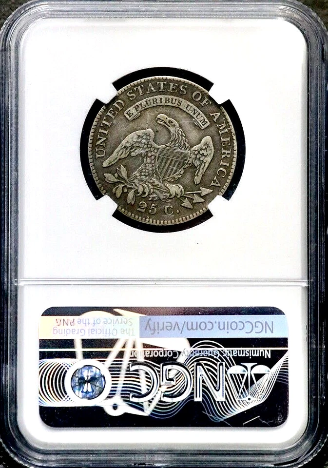 1825/4 25C Capped Bust Quarter Dollar - NGC VF Details CC422 - Image 2 of 4