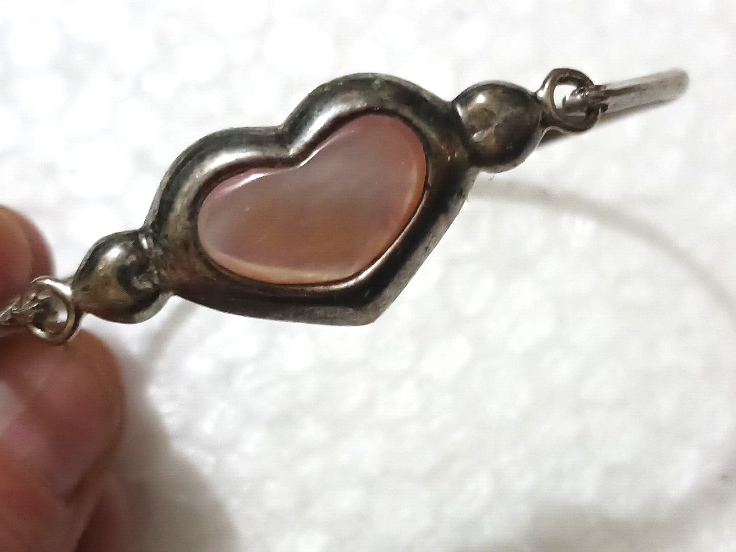 Bracelets. Solid Copper cuff, 925 silver heart br… - image 8
