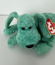 TY Beanie Baby DIDDLEY Tag Error Swing 2000 Tush 2001 Blue Dog w/ Bow  Tags