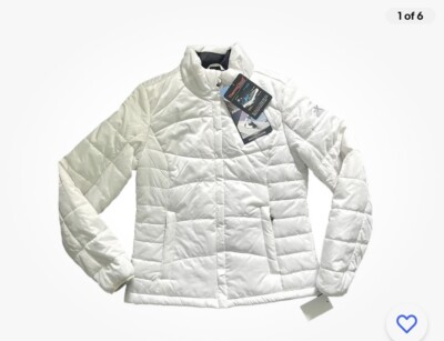 Zero Xposur ThermoCloud Quilted Puffer Jacket Ivory Womens Large NWT New ZipN143