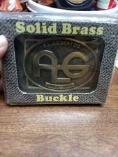 Vtg. Solid Brass Buckle A.L. Gilbert Co. Since 1899