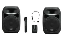 Audio2000'S Two 6406 Portable PA Systems with two wireless microphones -MR