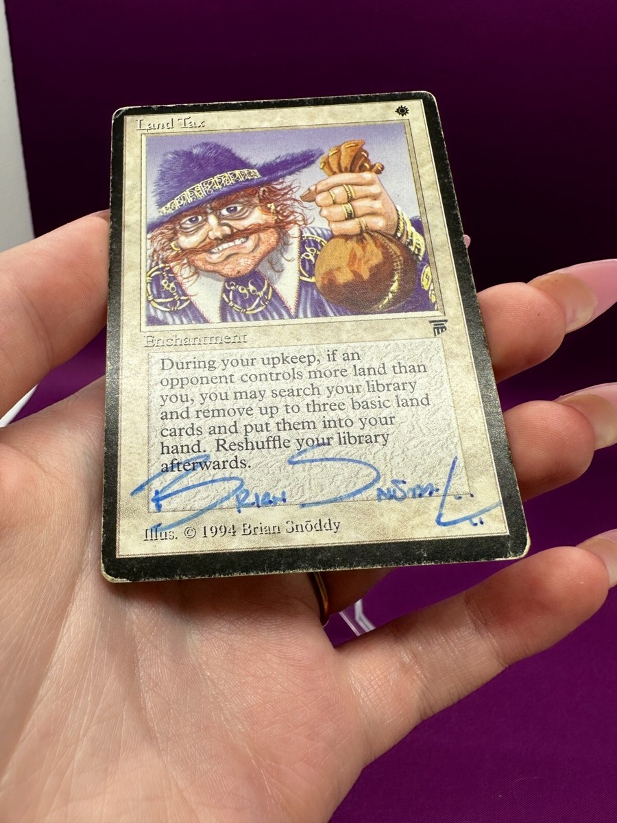 MTG Land Tax English Legends Signed Full Signature Brian Snoddy