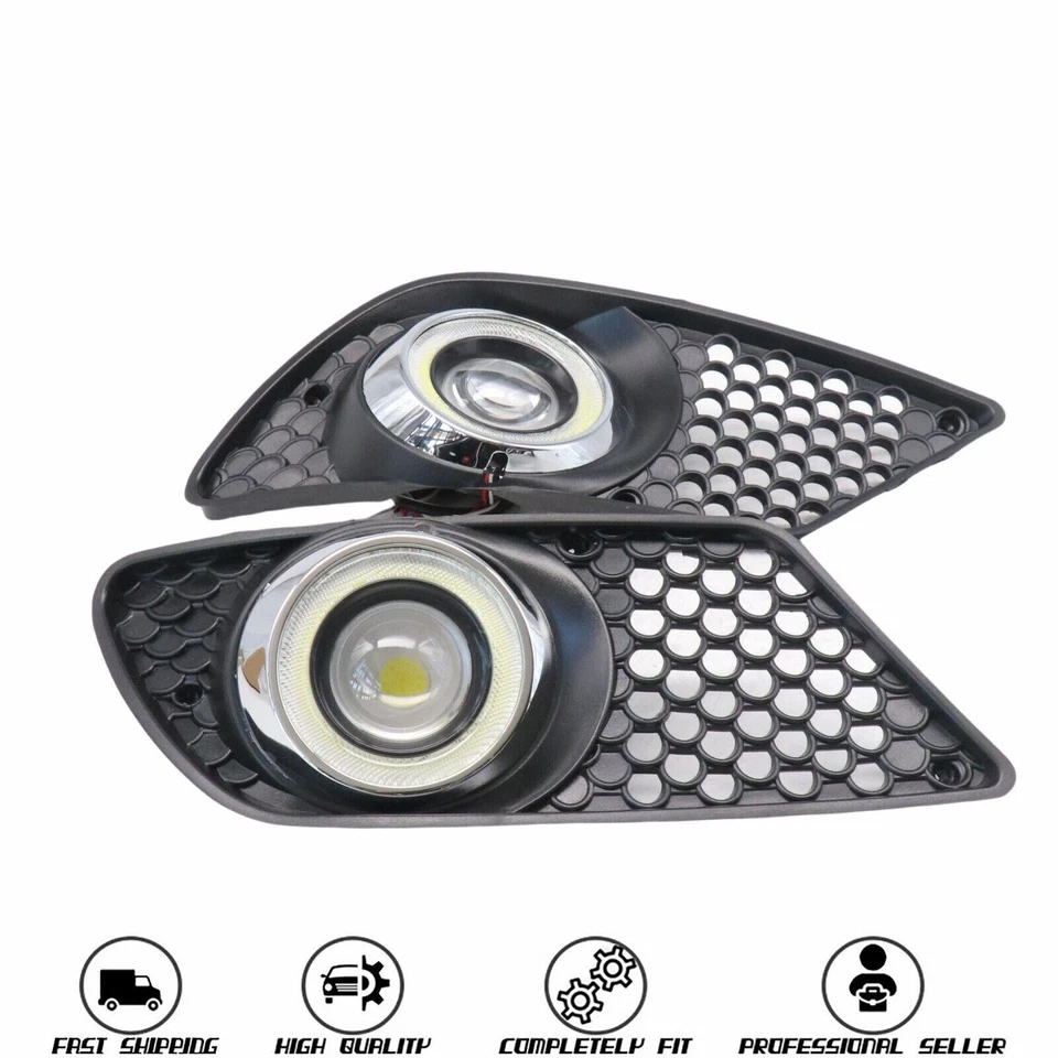 LED Bumper Fog Lights w/ Cover Angel Eye For Mercedes Benz W204 C230 C300 C350 — 第 4/4 张图片