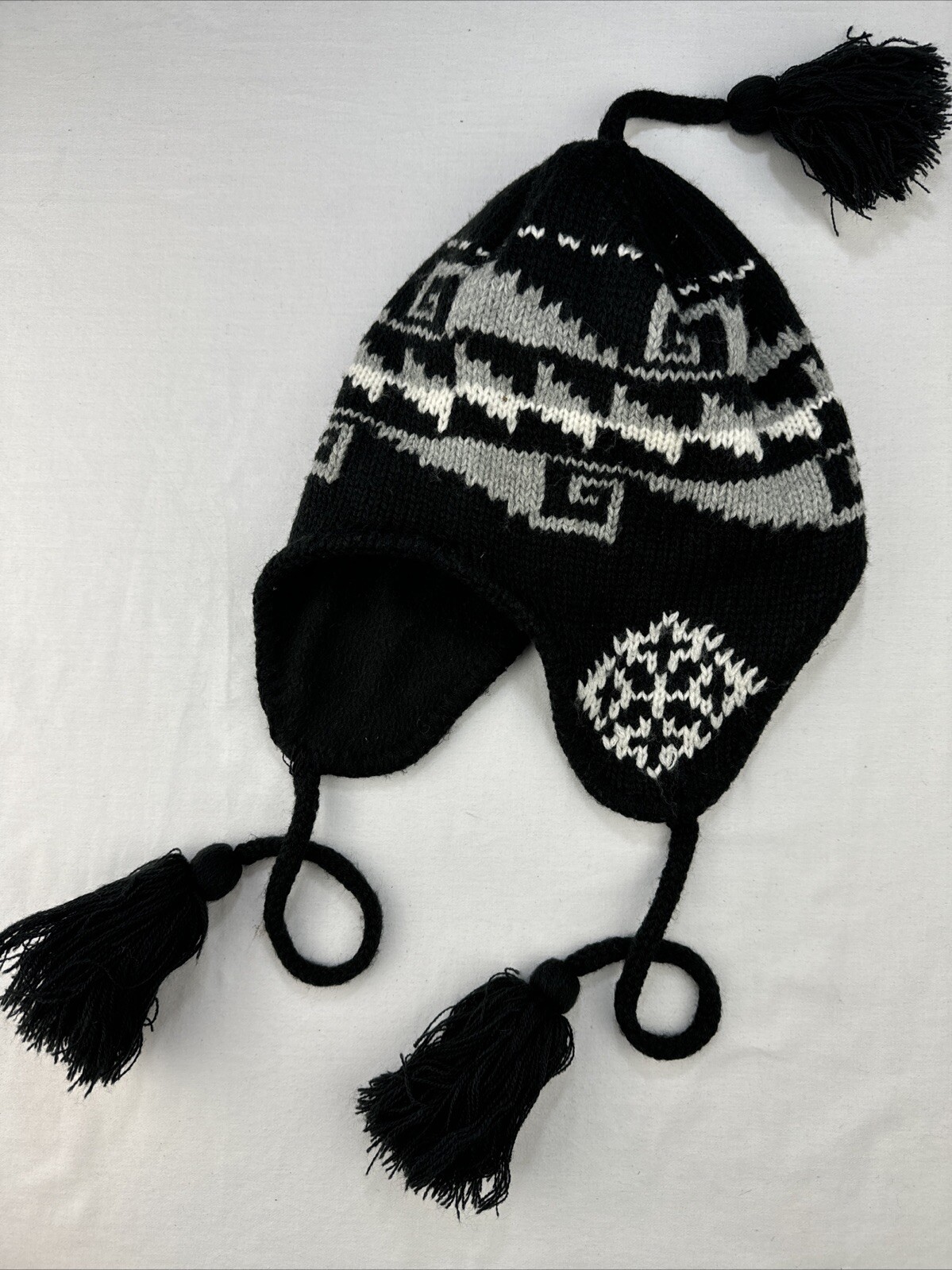 Beanie with earflaps Pom Pom Tassels-image