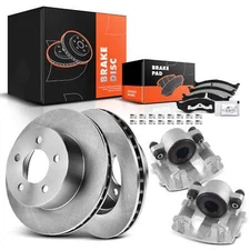 Front Disc Brake Rotors & Pads + Calipers for Jeep Grand Cherokee ZJ Wrangler